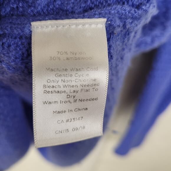Talbots lambs wool blue basketweave sweater Size medium Minimal Cozycore - Picture 7 of 7